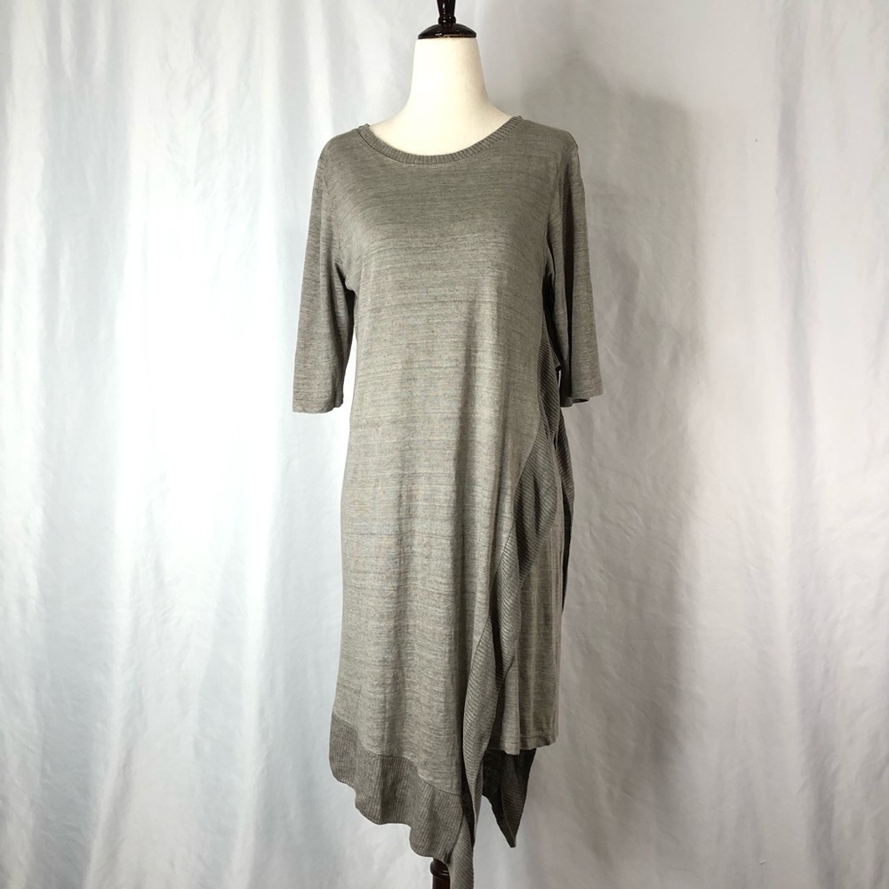 Poetry 100% linen dress with asymmetric overlay 4 - Picture 12 of 12
